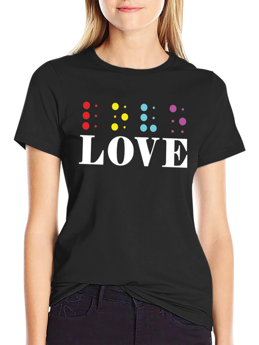 Braille Love T-Shirt Unisex Black Tee