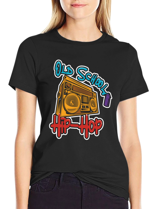 Old School Hip-Hop Boombox Black T-Shirt