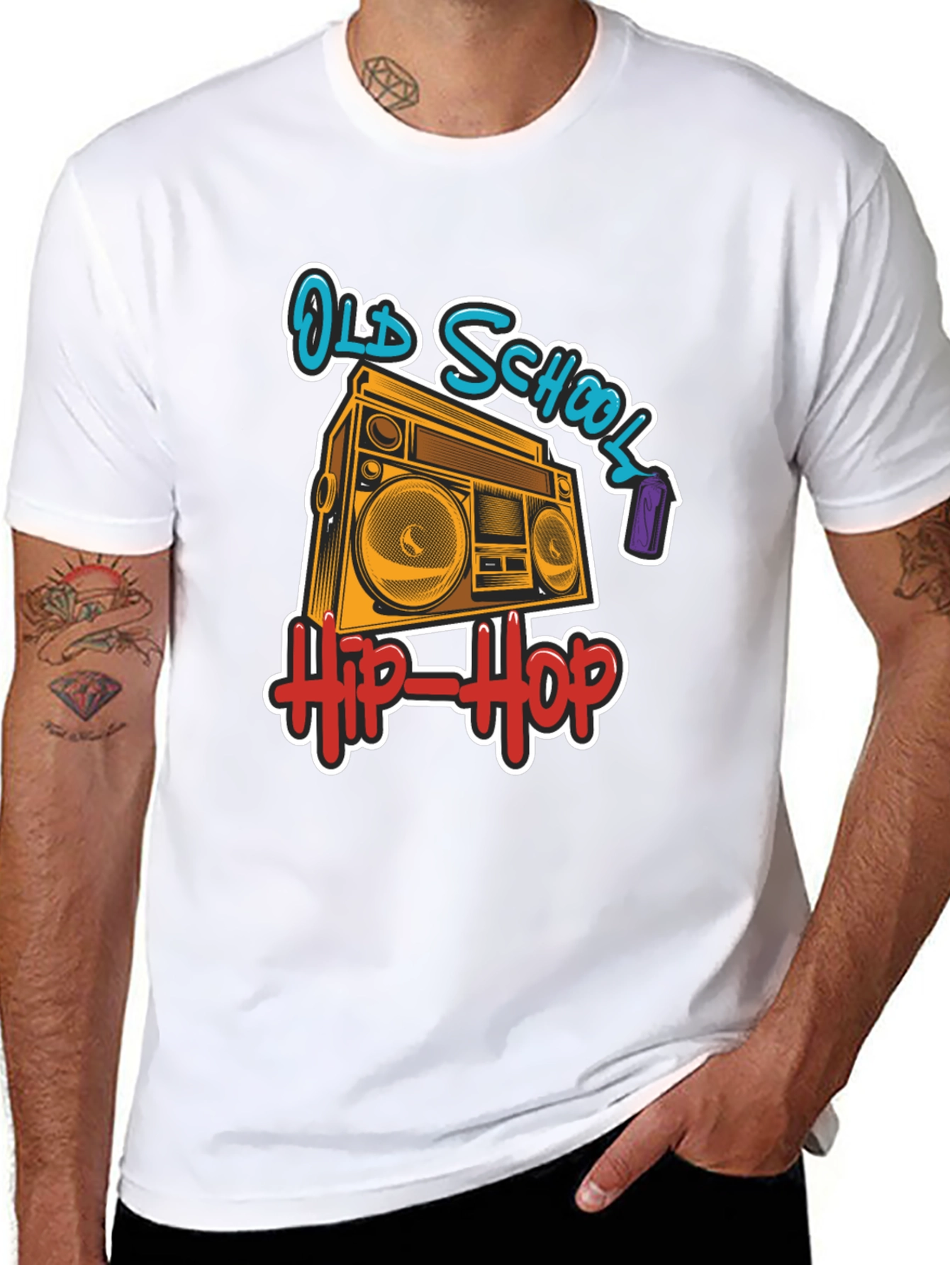 Old School Hip-Hop Boombox Black T-Shirt