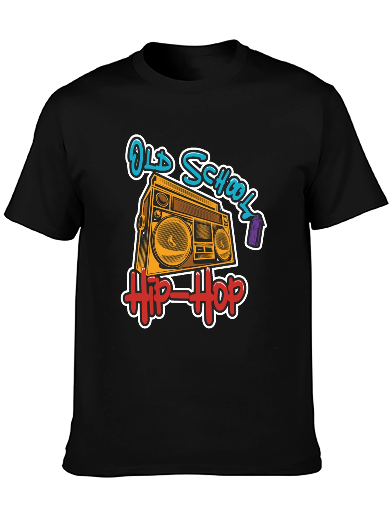 Old School Hip-Hop Boombox Black T-Shirt