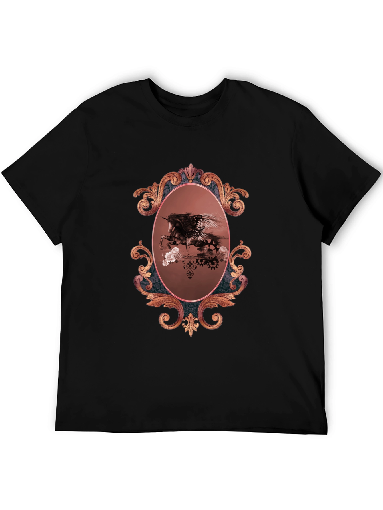 Unicorn Framed Graphic Black T-Shirt