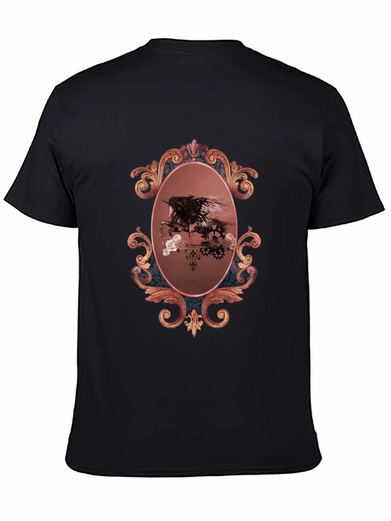 Unicorn Framed Graphic Black T-Shirt