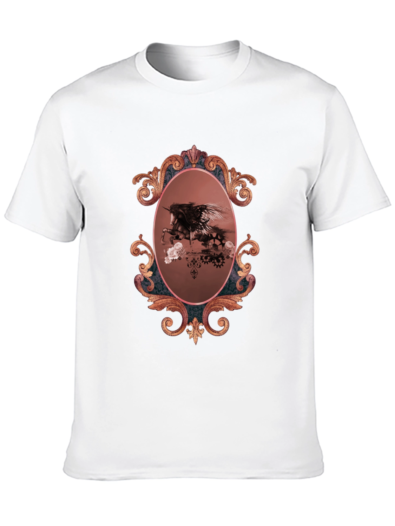Unicorn Framed Graphic Black T-Shirt