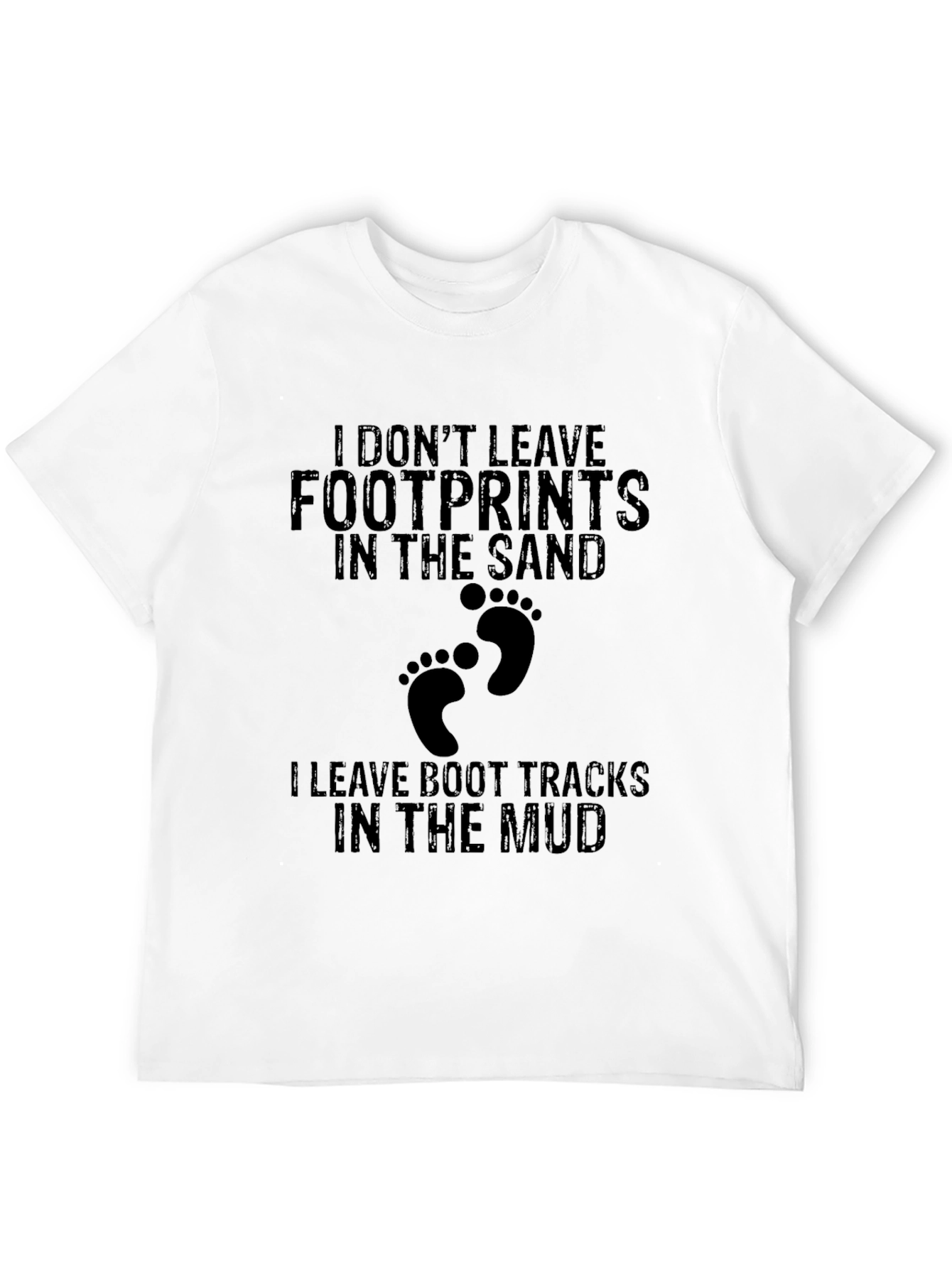 Footprints Mud Tracks T-Shirt - Black