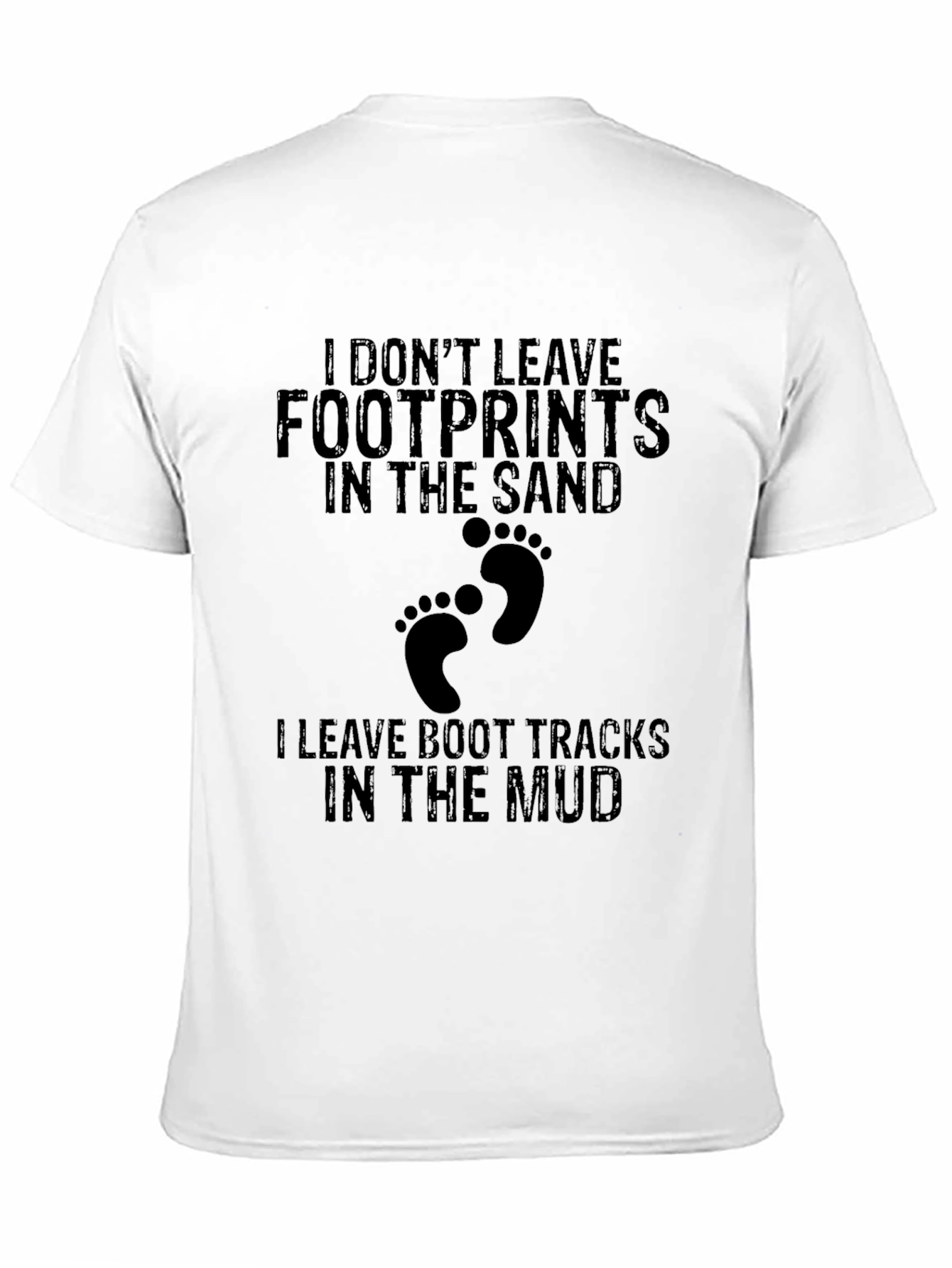 Footprints Mud Tracks T-Shirt - Black
