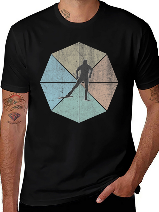 Retro Skiing T-Shirt - Vintage Style Ski Graphic Tee