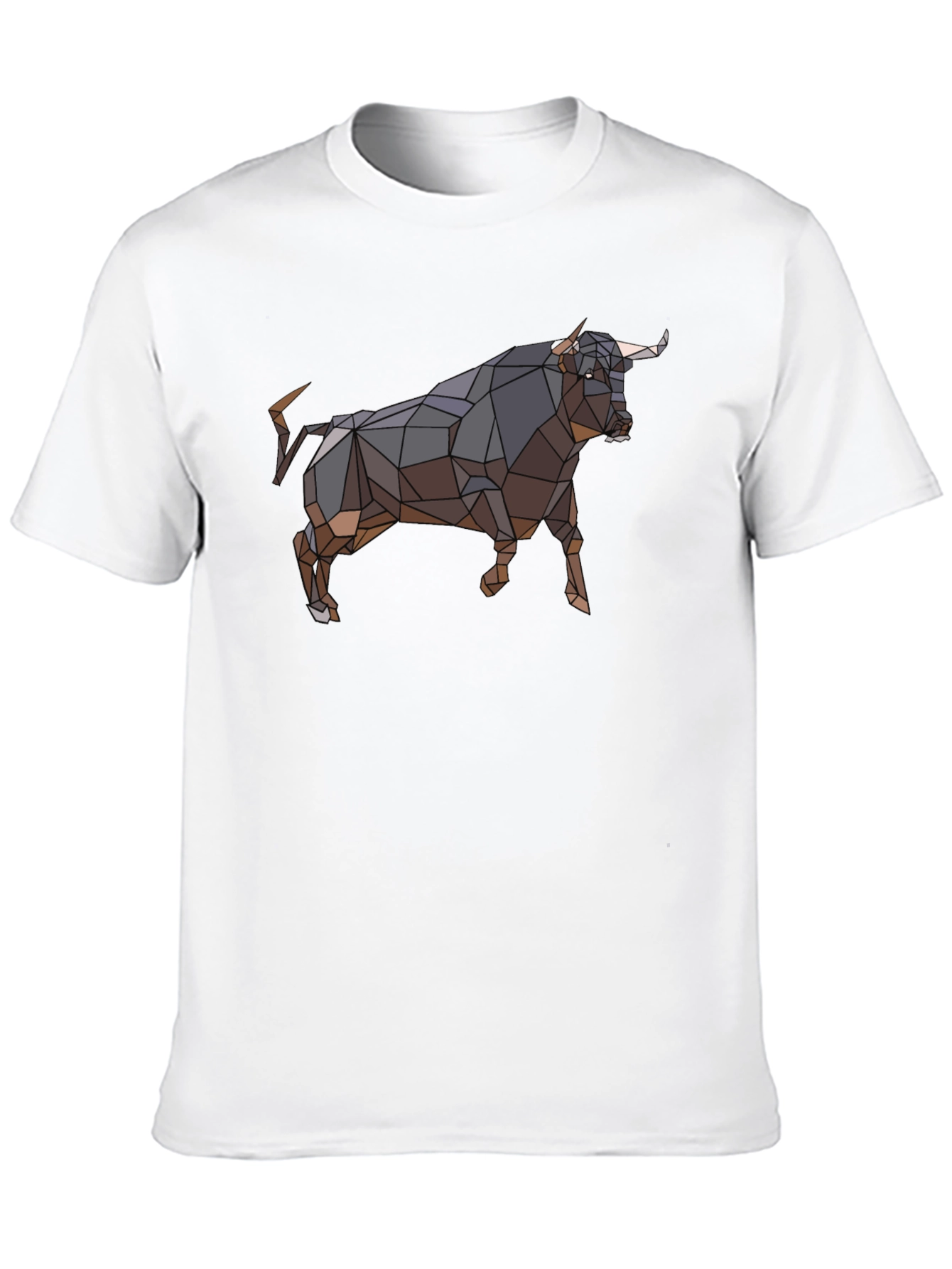 Geometric Bull Graphic T-Shirt - Black