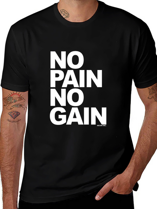 No Pain No Gain Graphic Tee - Black T-Shirt