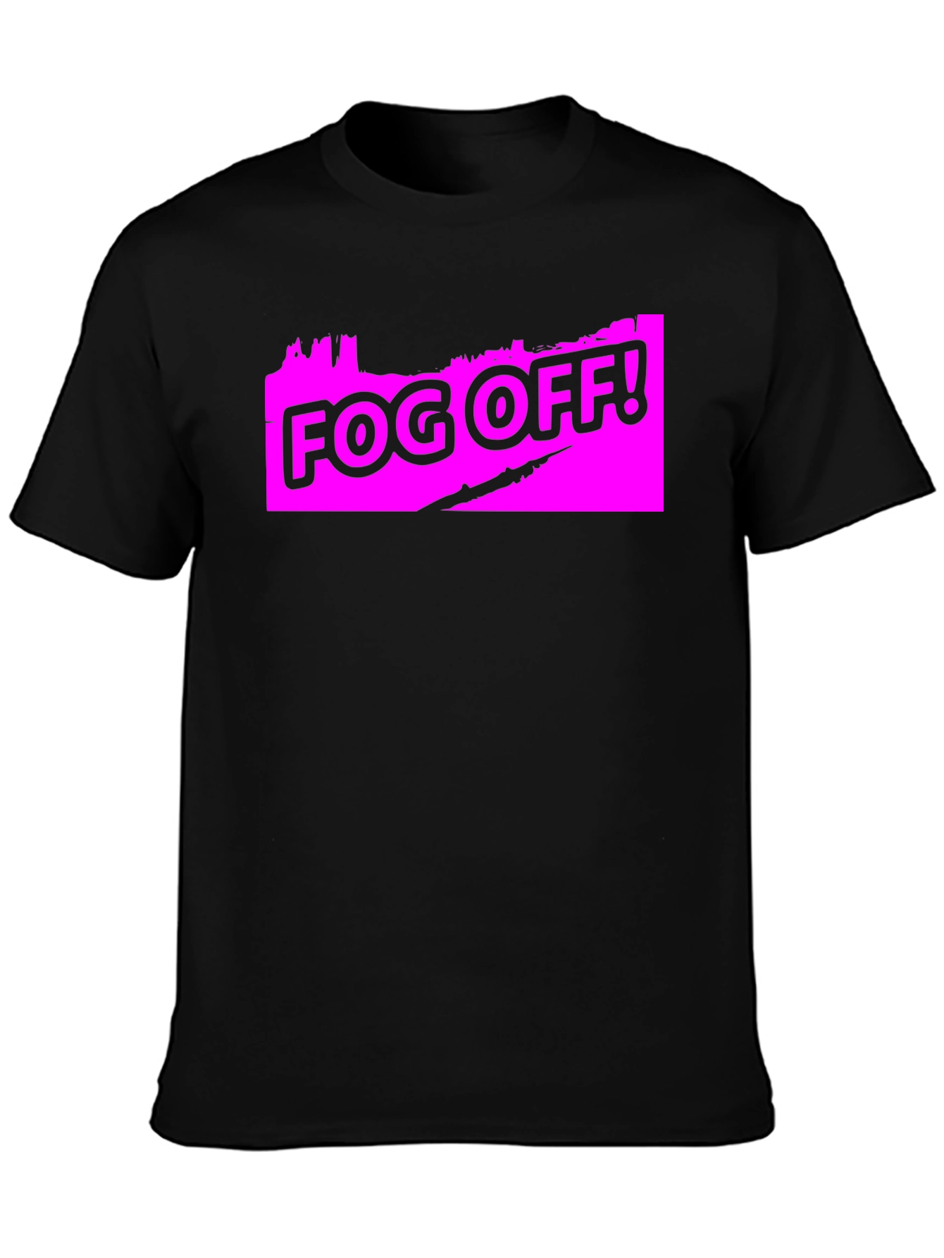 Fog Off! Graphic Print Black T-Shirt