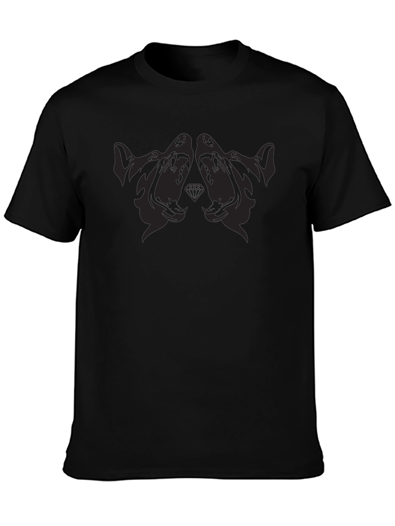 Black Graphic Tee - Dog Design