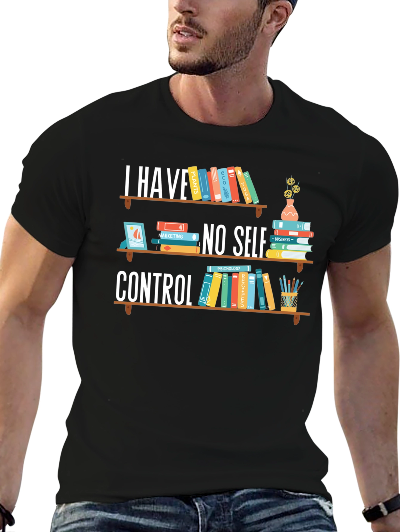 No Self Control Book Lover Graphic Tee