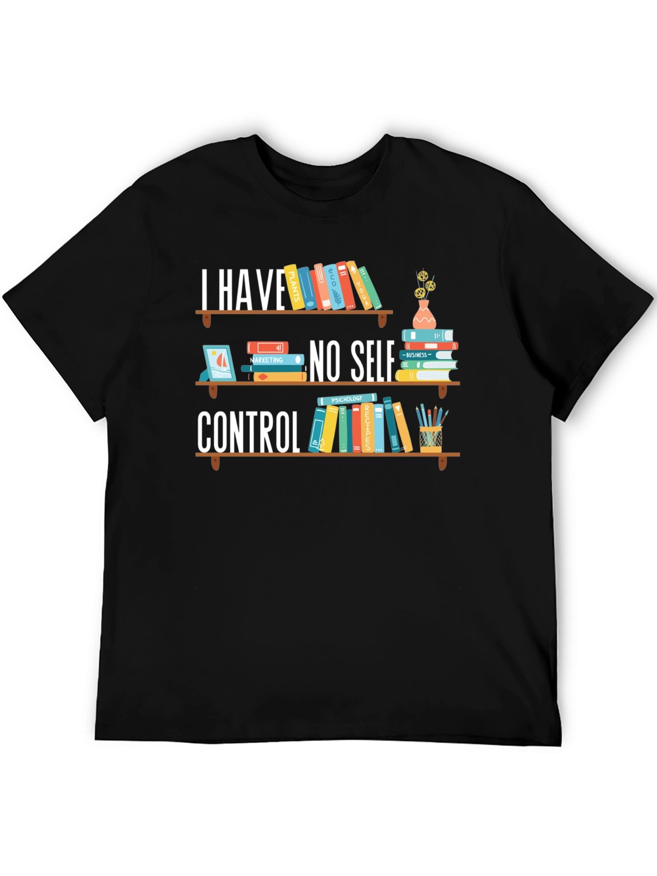No Self Control Book Lover Graphic Tee