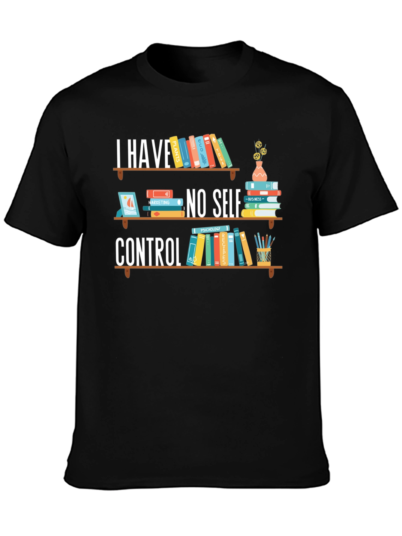 No Self Control Book Lover Graphic Tee