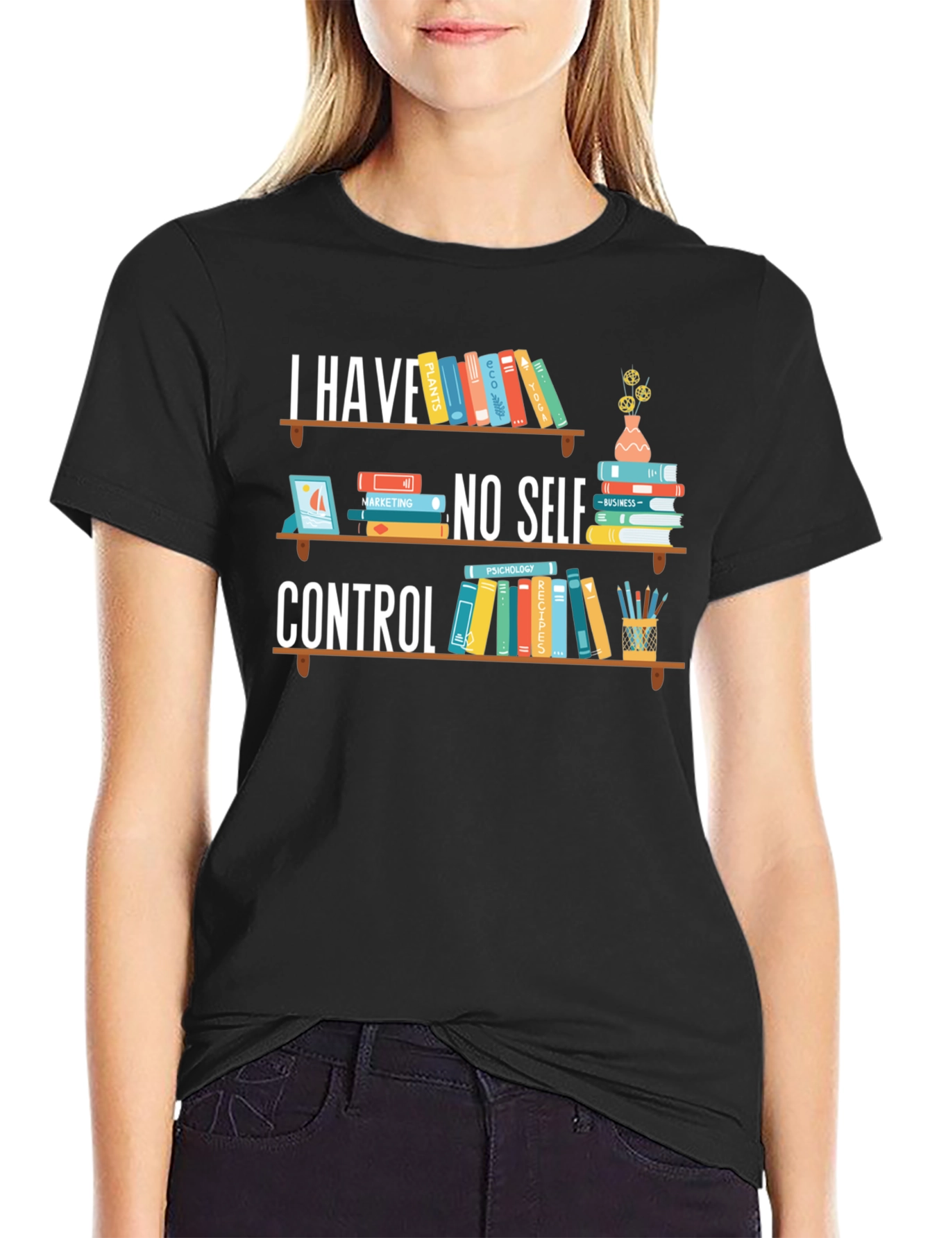 No Self Control Book Lover Graphic Tee