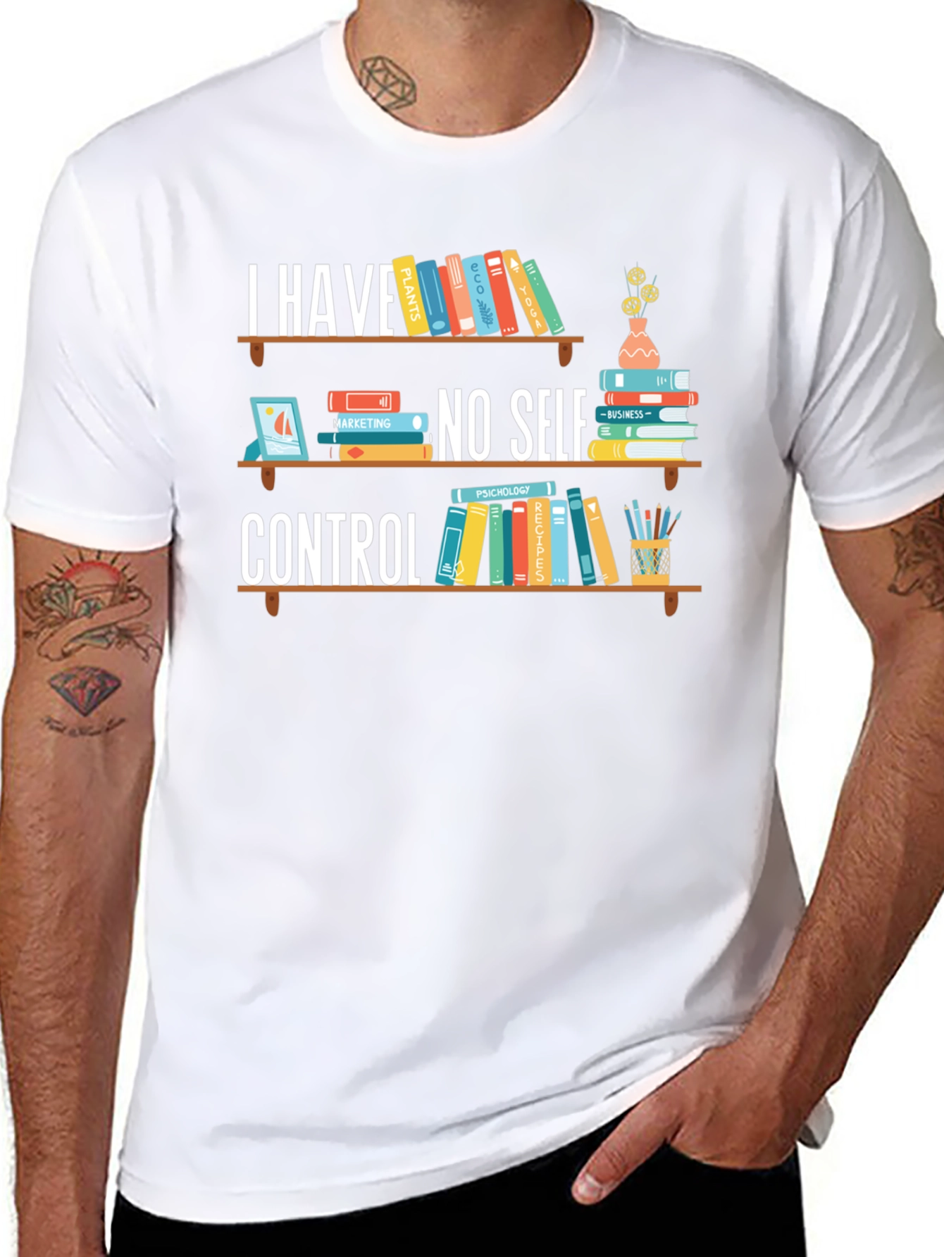 No Self Control Book Lover Graphic Tee