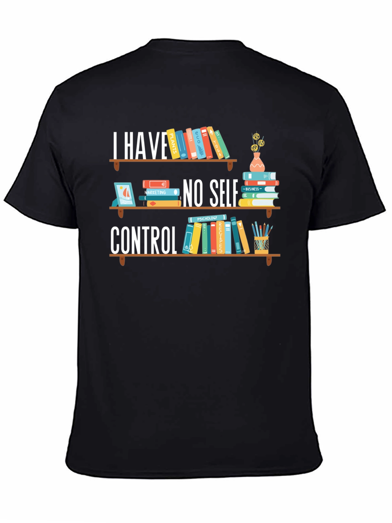 No Self Control Book Lover Graphic Tee