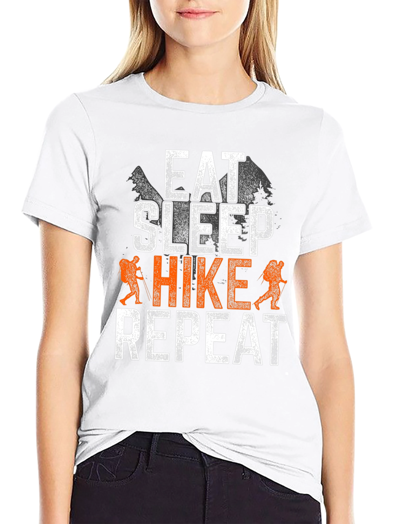 Eat Sleep Hike Repeat Black T-Shirt