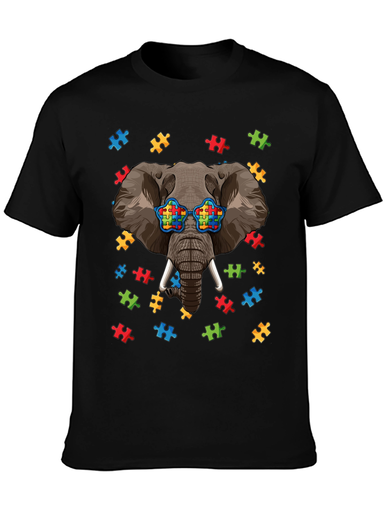 Elephant Autism Puzzle Piece T-Shirt