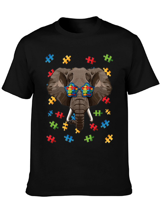 Elephant Autism Puzzle Piece T-Shirt