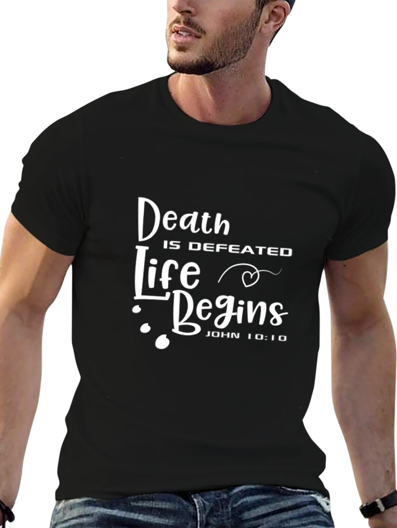 Death Is Defeated Life Begins Graphic T-Shirt