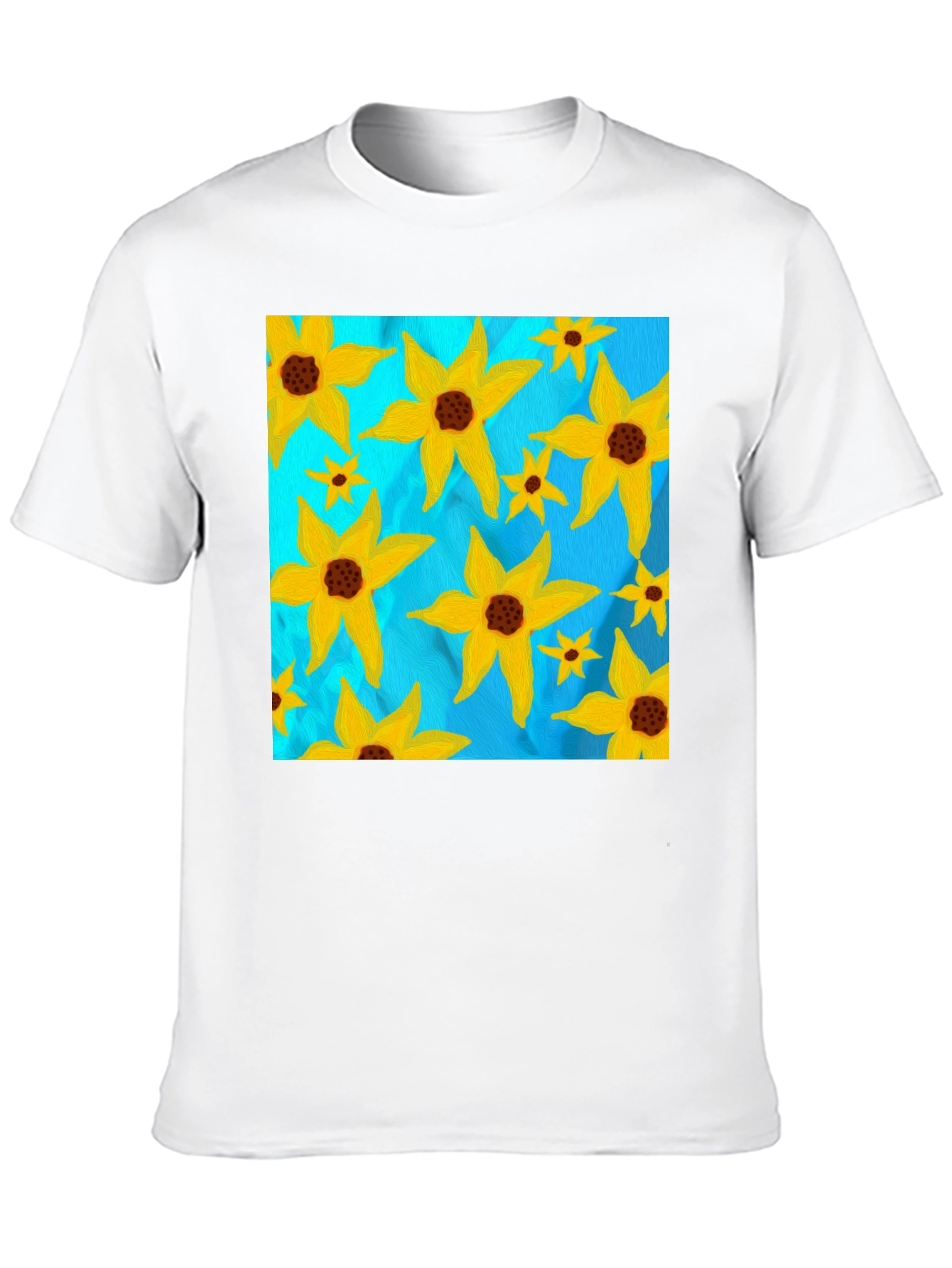 Floral Sun Graphic Tee - Black Casual T-Shirt