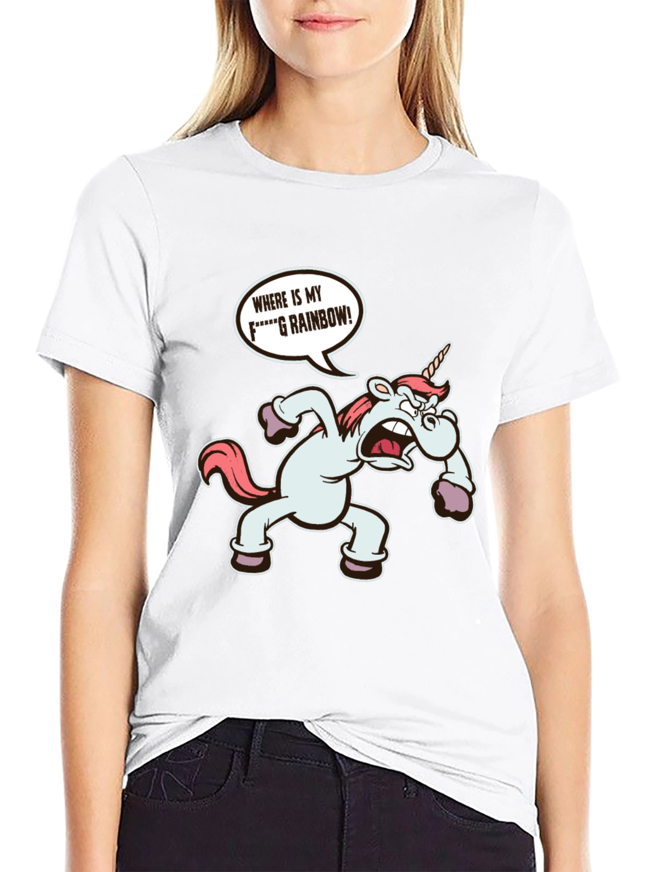 Funny Unicorn Wheres My Rainbow T-Shirt