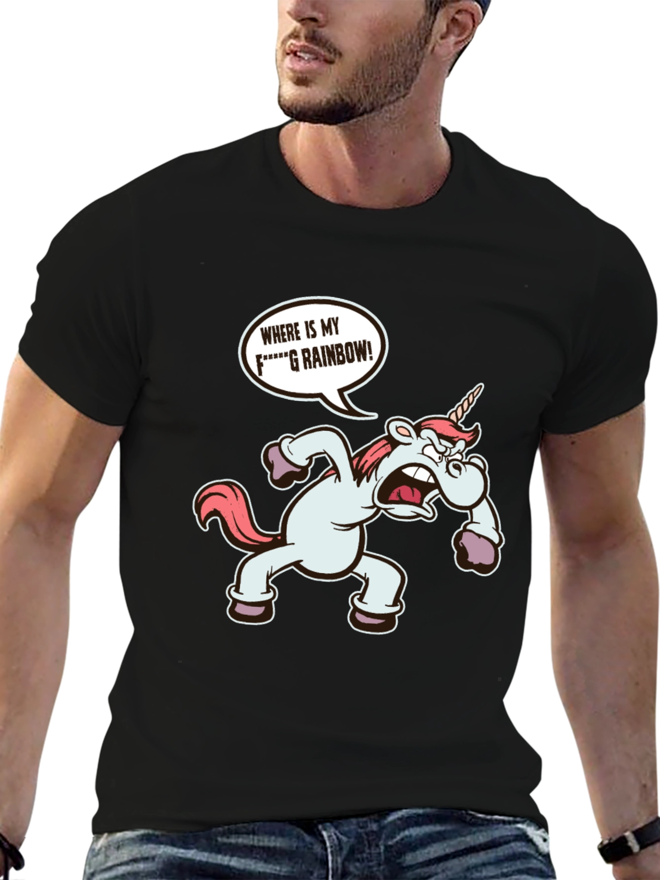 Funny Unicorn Wheres My Rainbow T-Shirt