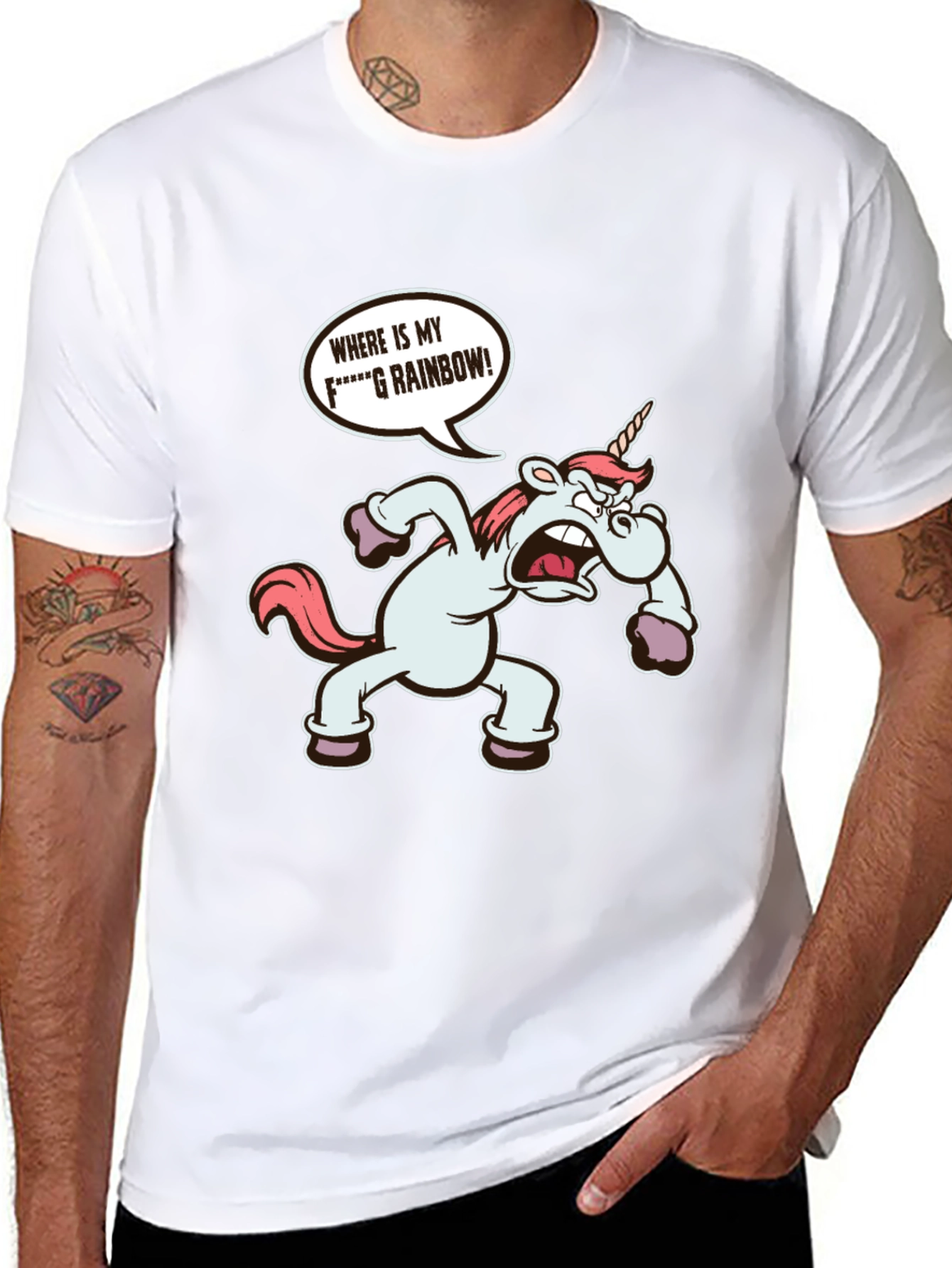 Funny Unicorn Wheres My Rainbow T-Shirt