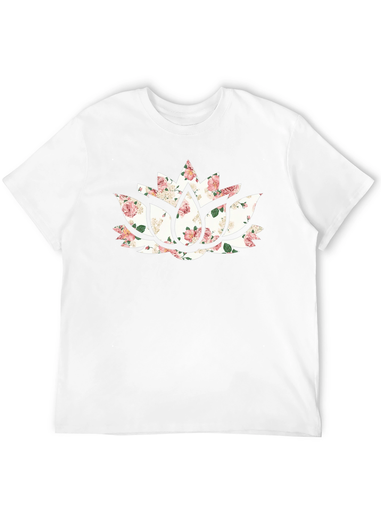 Floral Lotus Graphic Tee - Black