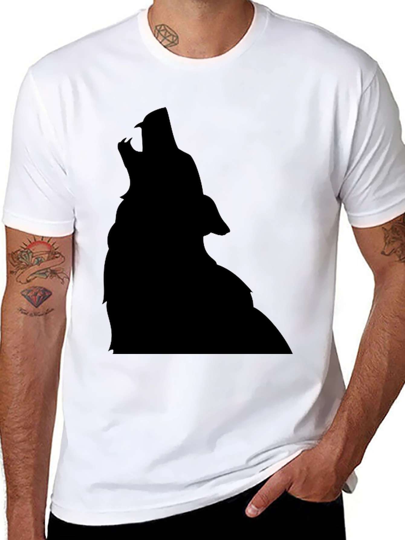 Wolf Silhouette Black T-Shirt