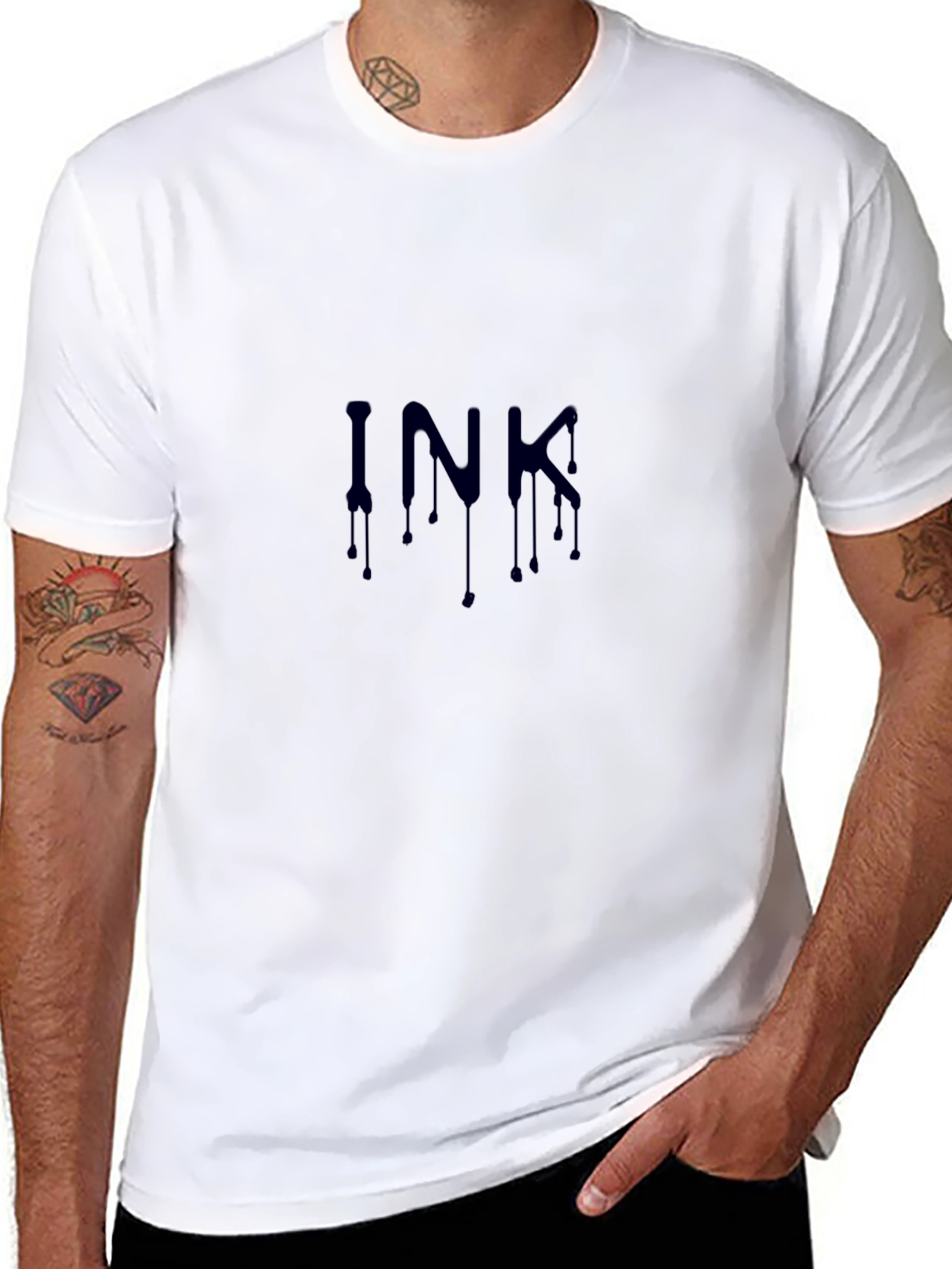 Mens Black INK Graphic Print T-Shirt
