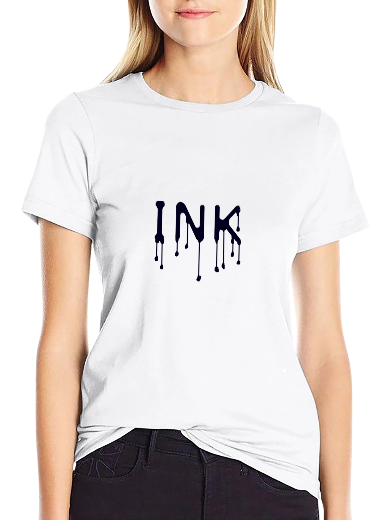 Mens Black INK Graphic Print T-Shirt