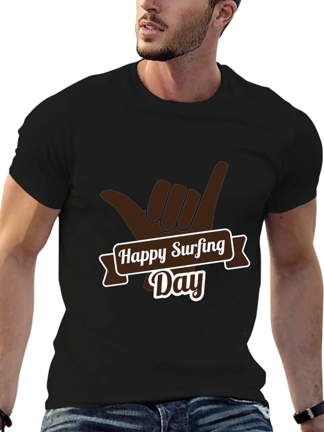 Happy Surfing Day Graphic Tee - Hang Loose!