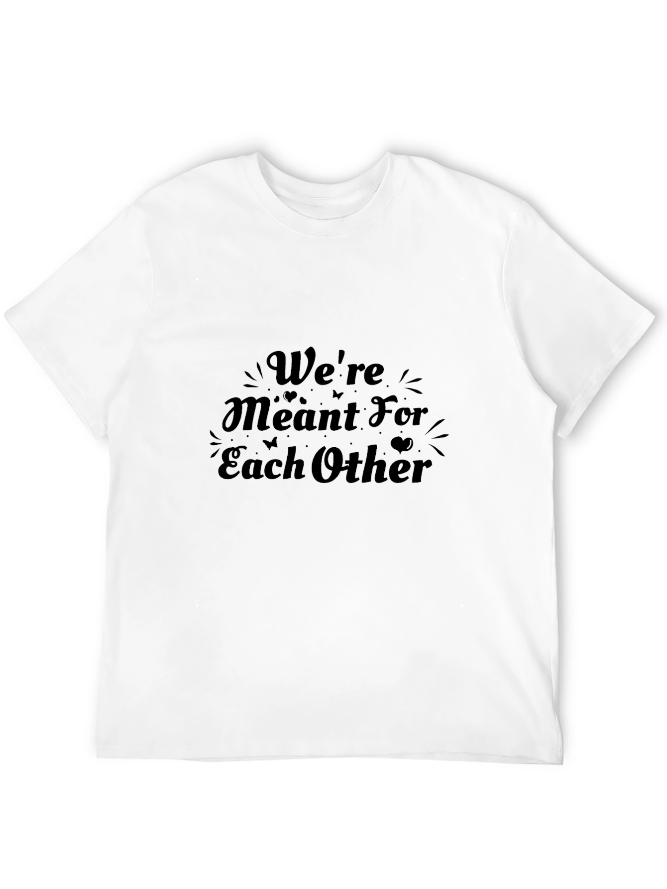 Romantic Meant For Each Other Black T-Shirt
