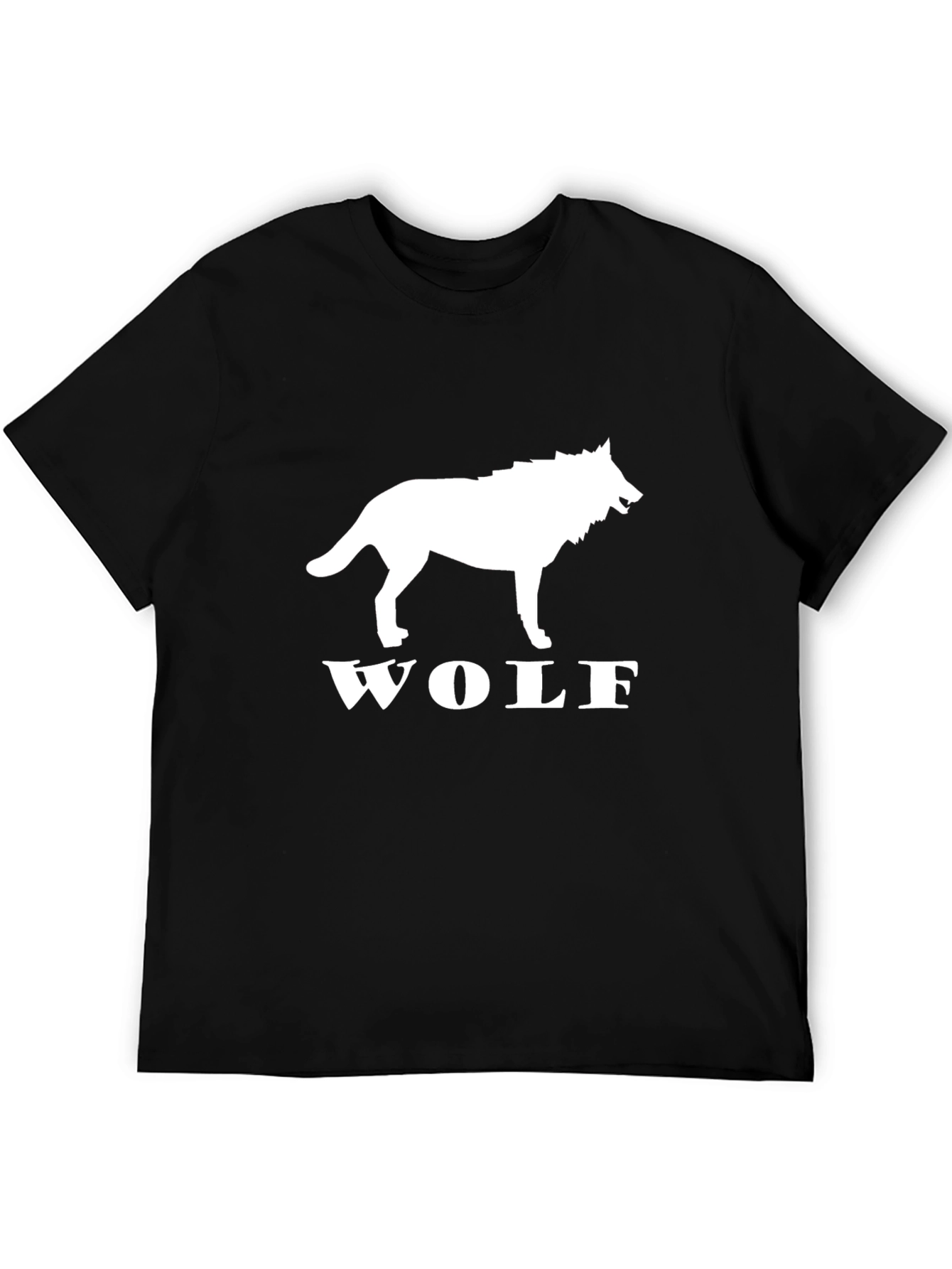 Black Wolf Graphic Tee - Stylish Animal Print Shirt
