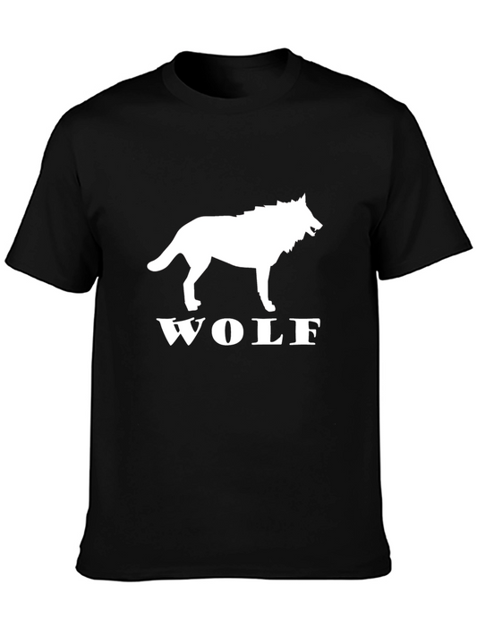 Black Wolf Graphic Tee - Stylish Animal Print Shirt