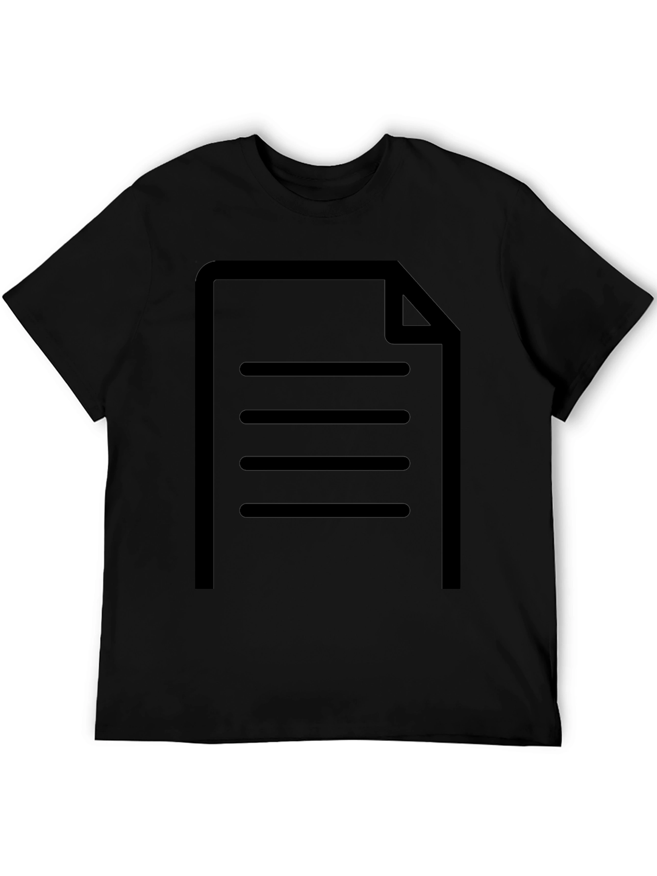 Document Icon Black T-Shirt - File Clerk Attire