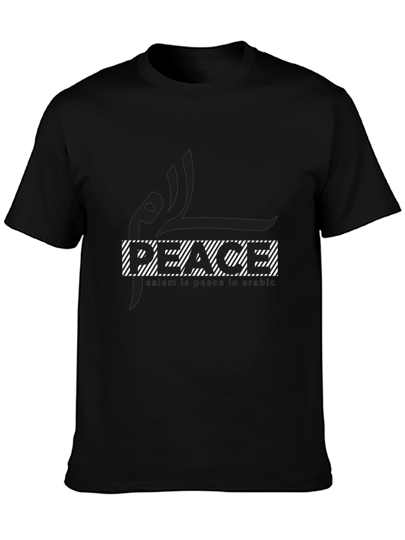 Peace Graphic T-Shirt - Black Cotton Blend