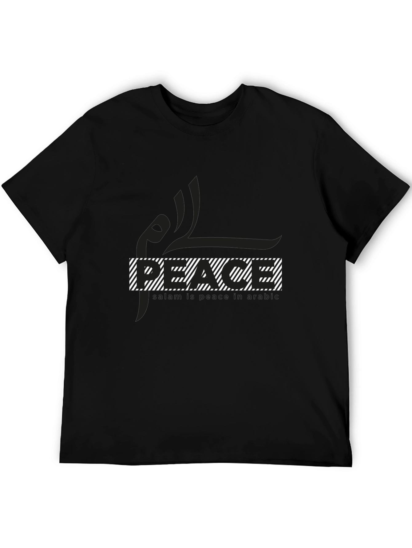 Peace Graphic T-Shirt - Black Cotton Blend
