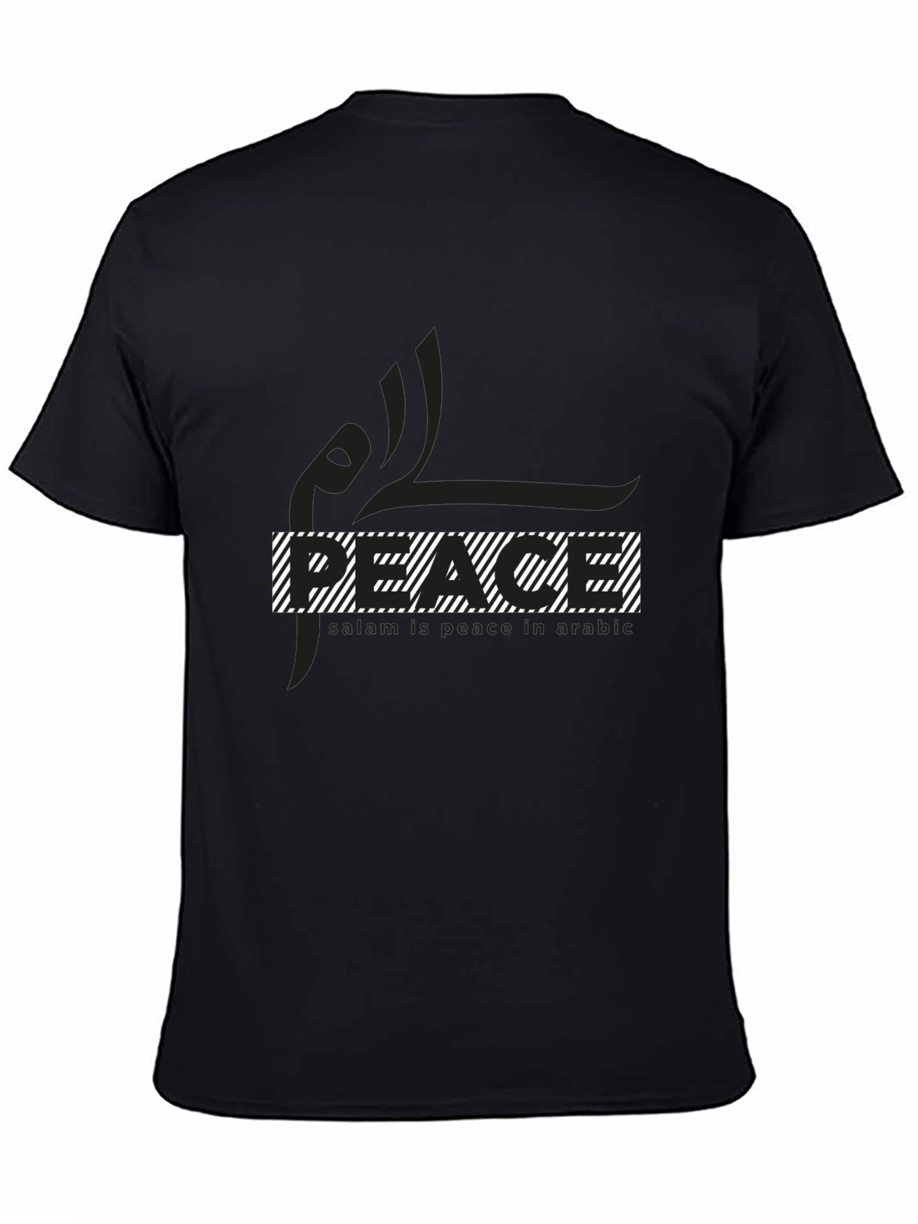 Peace Graphic T-Shirt - Black Cotton Blend