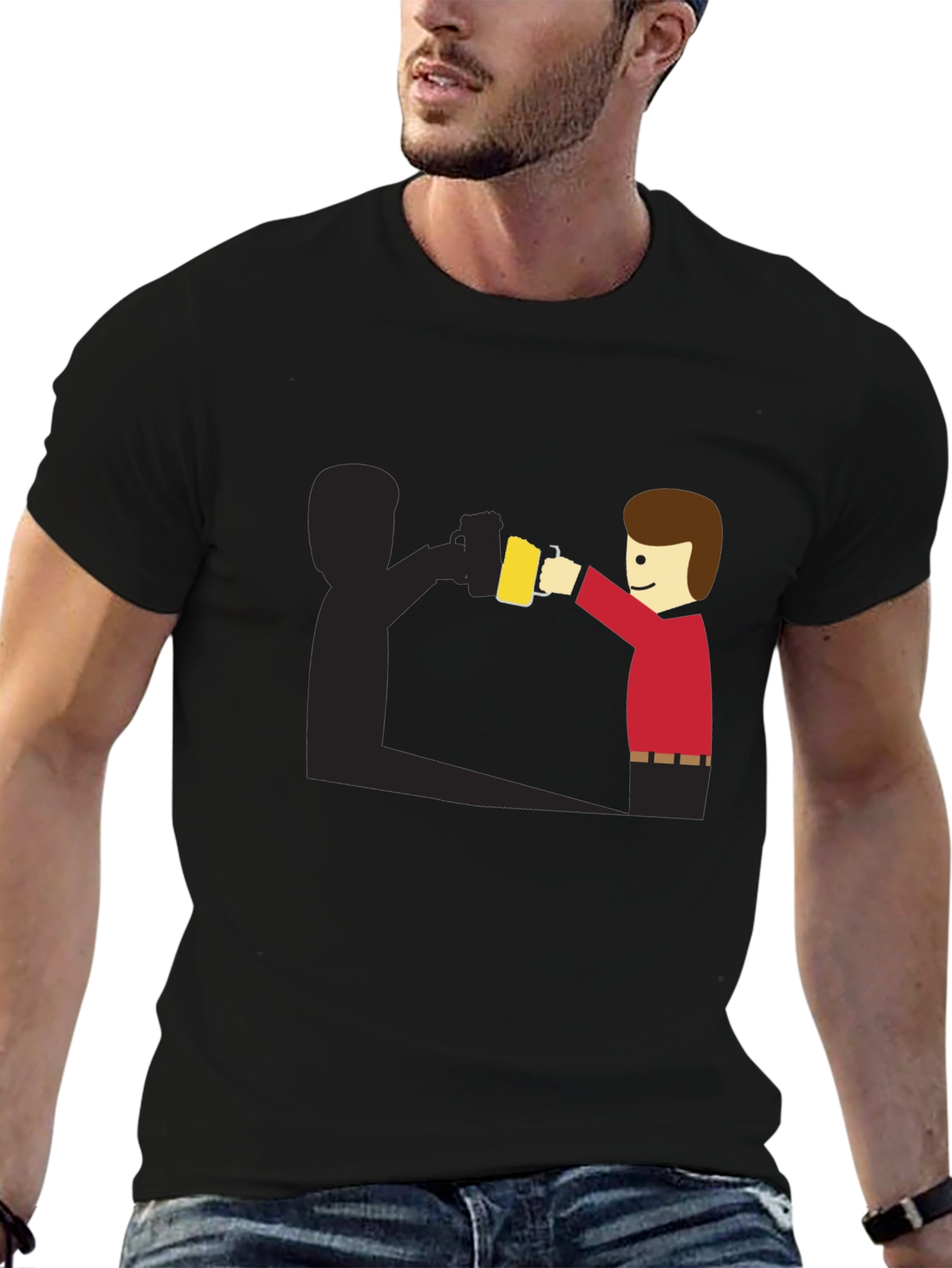 Funny Shadow Beer Lover T-Shirt