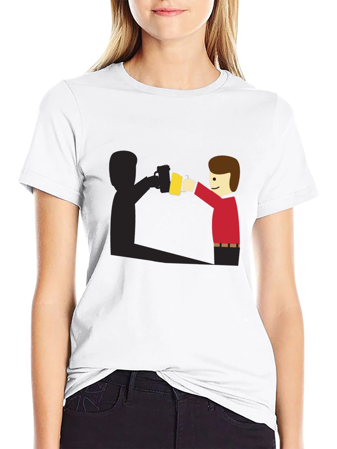 Funny Shadow Beer Lover T-Shirt