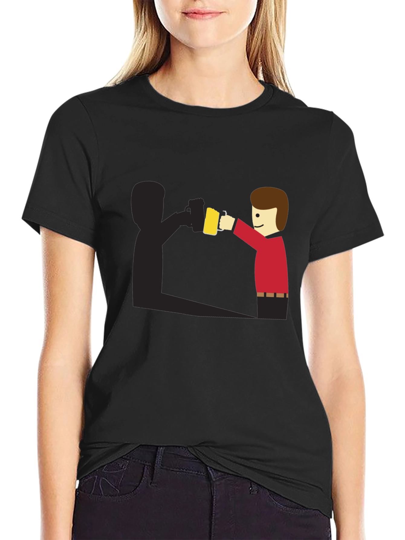 Funny Shadow Beer Lover T-Shirt