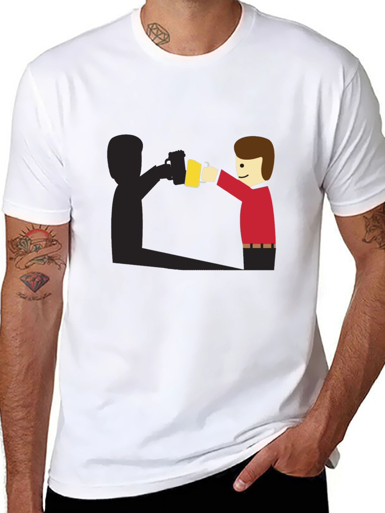 Funny Shadow Beer Lover T-Shirt