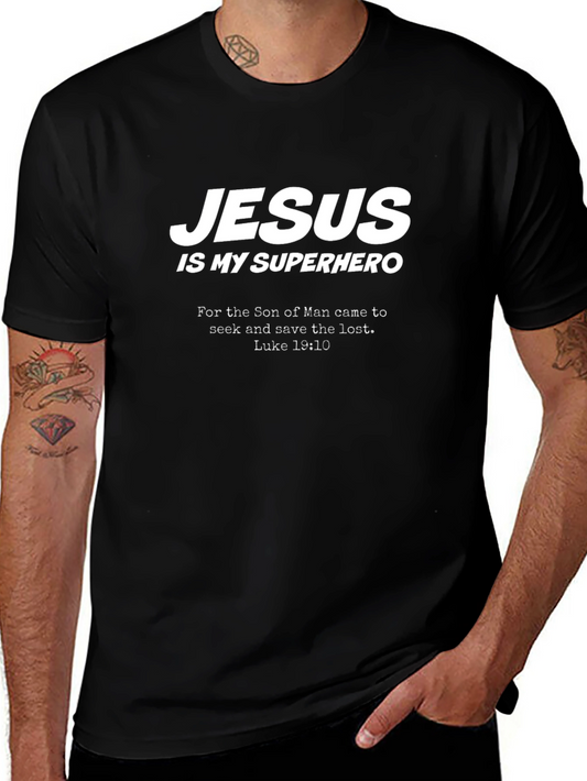 Jesus Is My Superhero Black T-Shirt