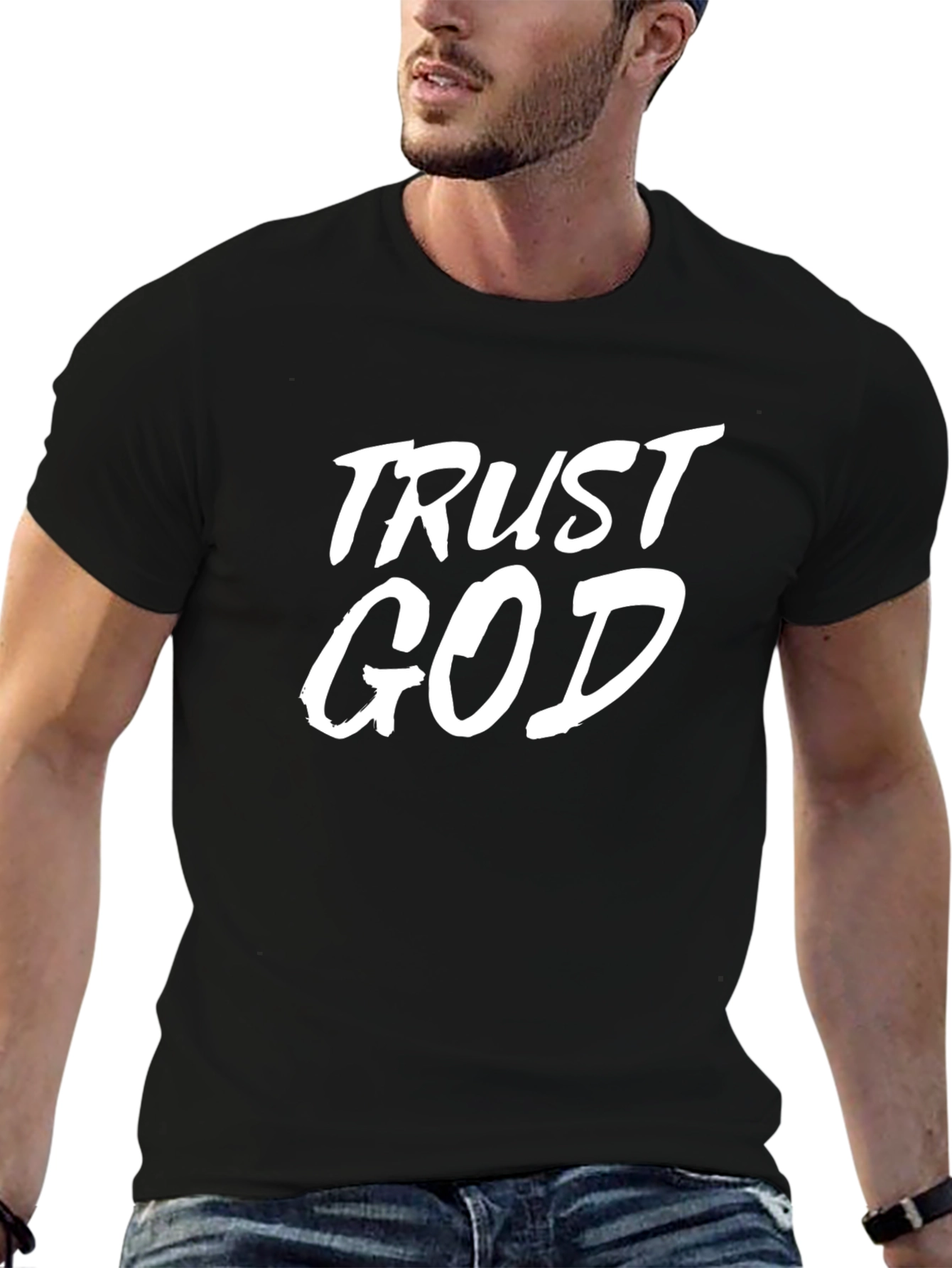 Trust God Black T-Shirt - Mens Christian Apparel