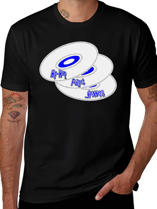Hip-Hop Fidget Spinners Black T-Shirt