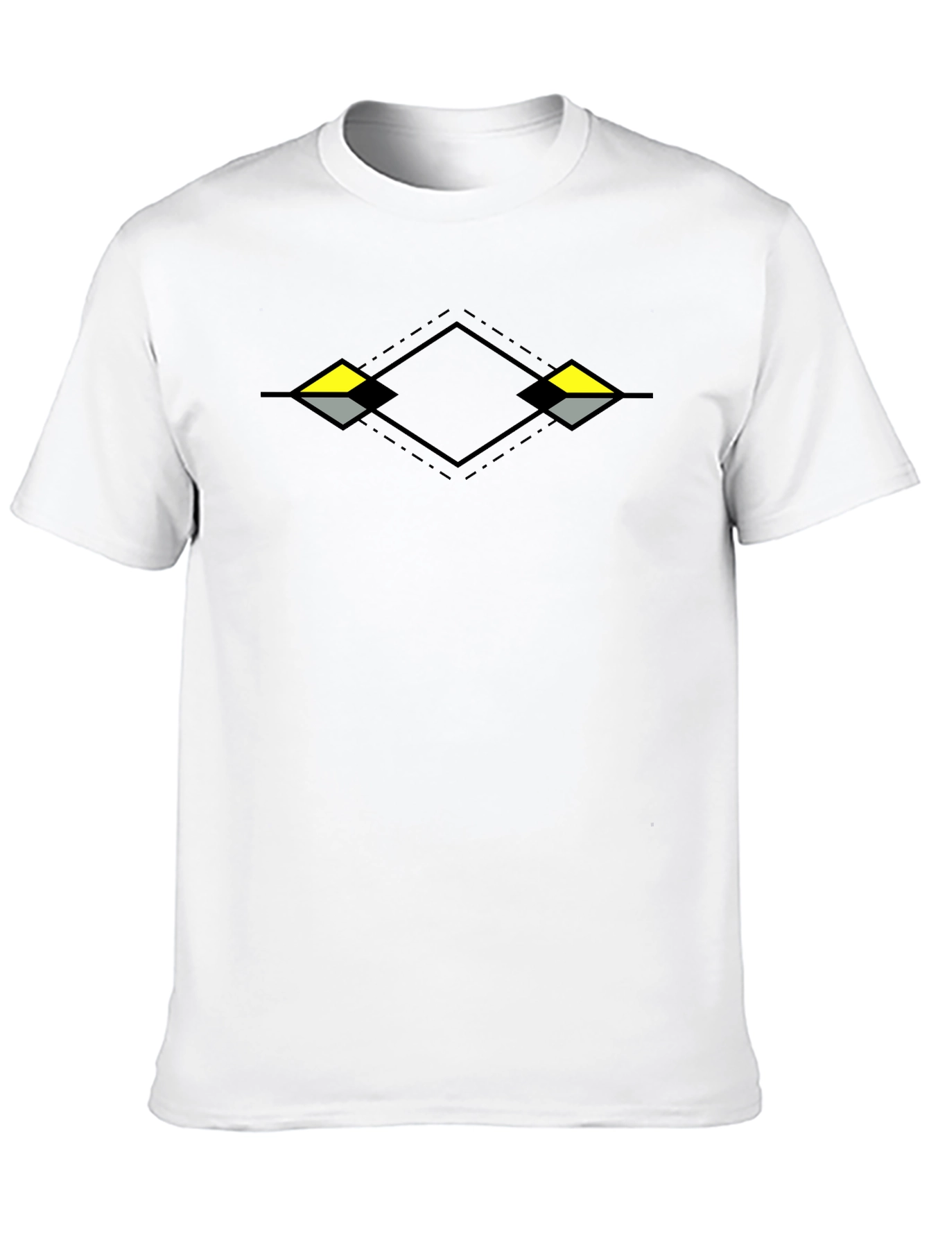 Geometric Diamond Graphic Black T-Shirt
