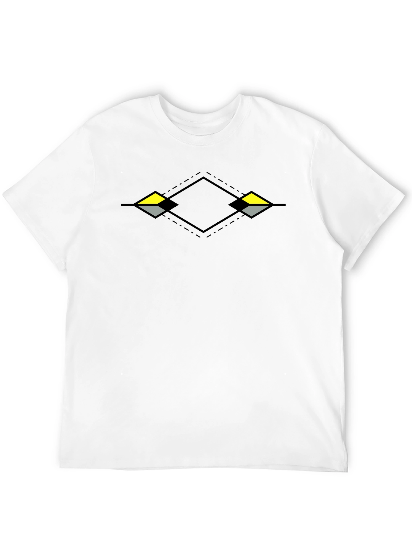 Geometric Diamond Graphic Black T-Shirt