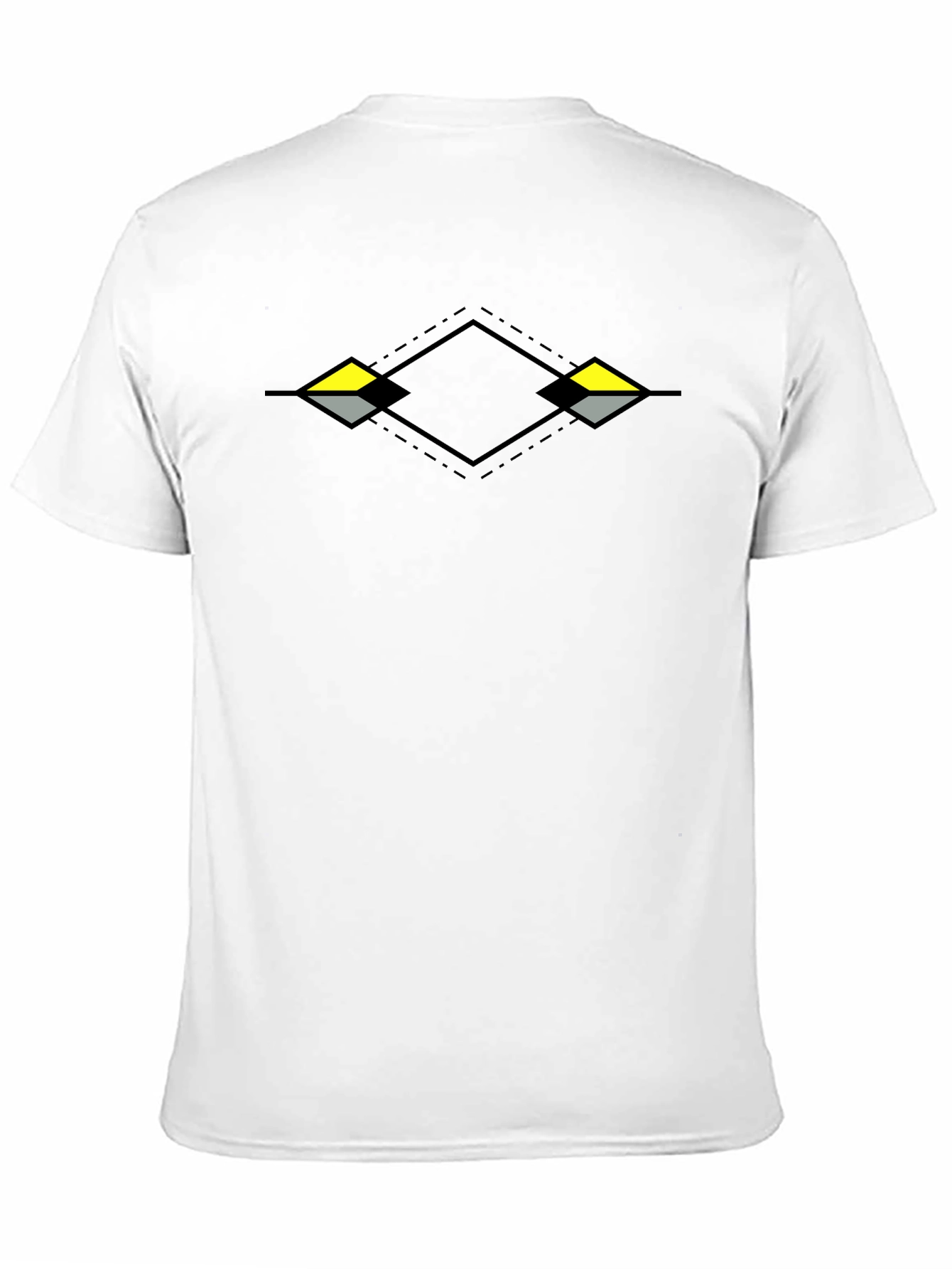 Geometric Diamond Graphic Black T-Shirt
